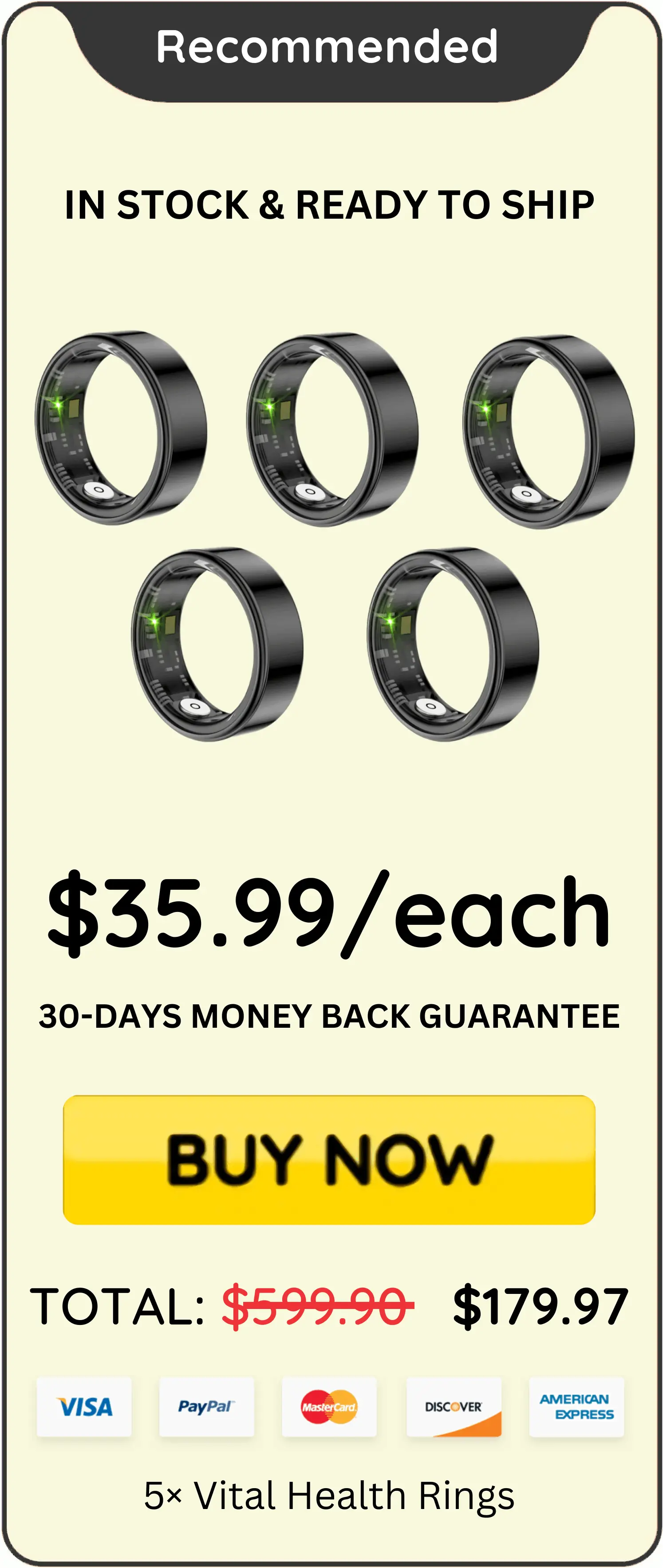 Vital Health Ring package price 
