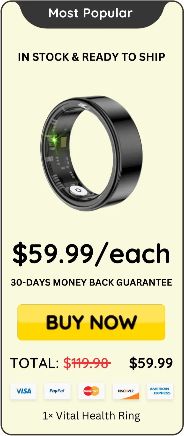 Vital Health Ring offer price