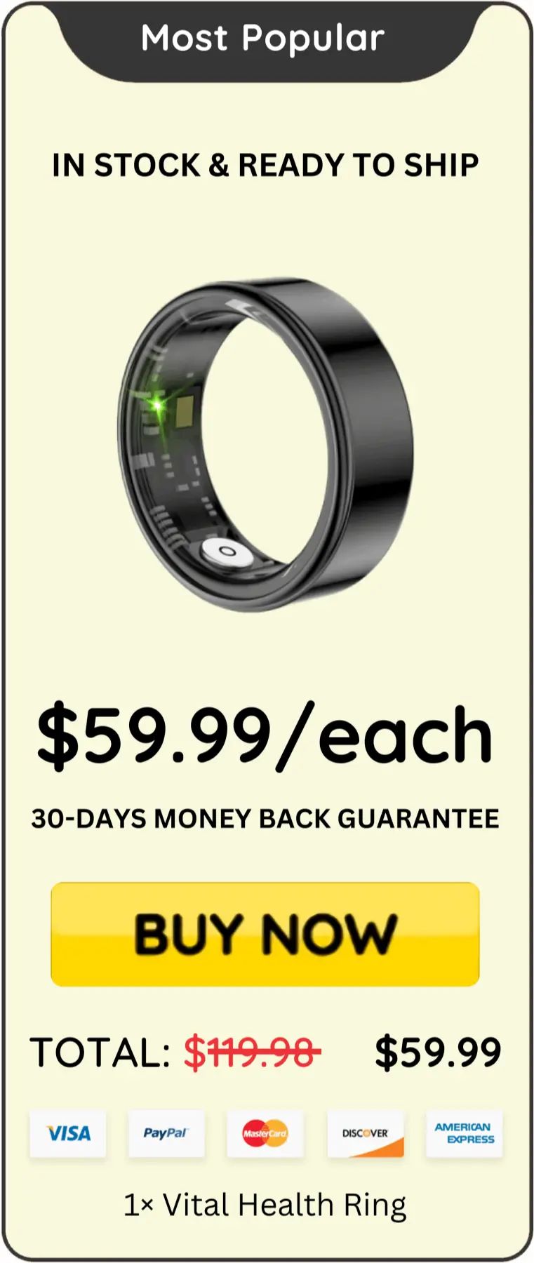 Vital Health Ring price 